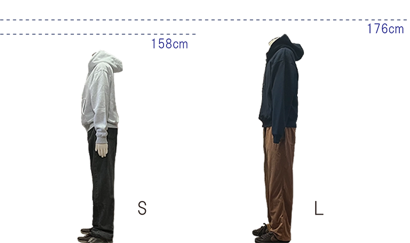 パーカー サイドサイズ