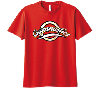 glimmerの300-ACTドライTシャツのレッド色に転写プリント
