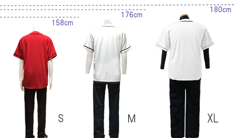 ベースボールシャツ　バックサイズ