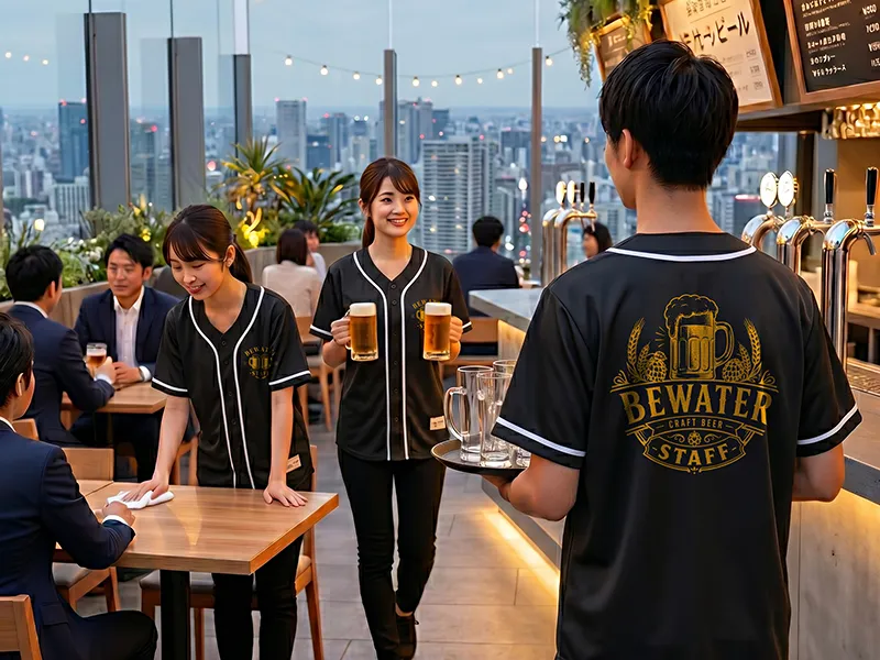 会社・お店のスタッフユニフォーム ベースボールシャツ